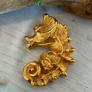 Vintage Seahorse Escada Gold PlatedBroach
